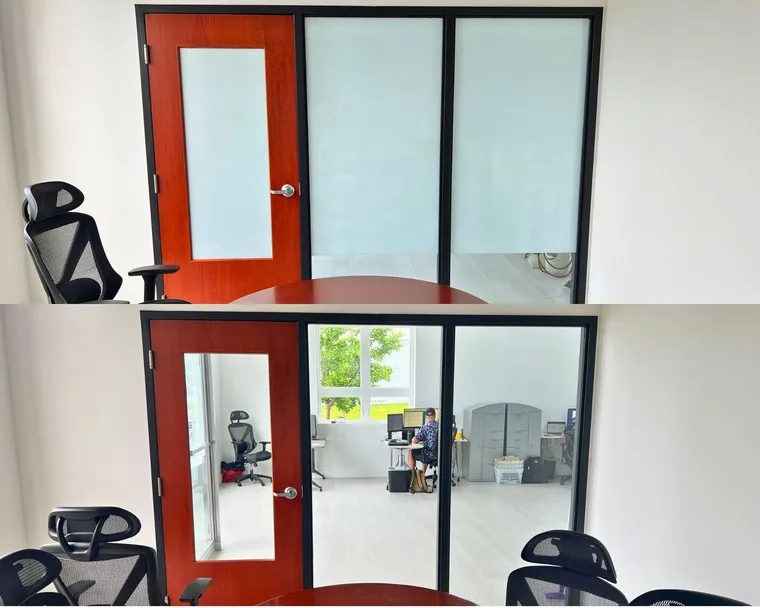 Office — Privacy Film Before & After